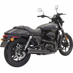 PartzBiz HD 1527RB - New Bassani 4‚” ท่อสลิปออนโทรโข่งสีดำ Harley Street XG 500 750