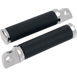 PartzBiz HD 1620-0377 - Drag Specialties Chrome Hotop Knurled Black Nylon Male Foot Pegs Set คู่ Harley PartzBiz HD 1620-0377 - Drag Specialties Chrome Hotop Knurled Black Nylon Male Foot Pegs Set คู่ Harley