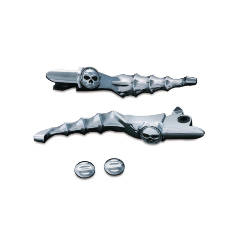PartzBiz HD: 3465192-Kuryakyn Chrome Zombie Skull Hand Levers Hydraulic Clutch Harley Touring 14-16 PartzBiz HD: 3465192-Kuryakyn Chrome Zombie Skull Hand Levers Hydraulic Clutch Harley Touring 14-16