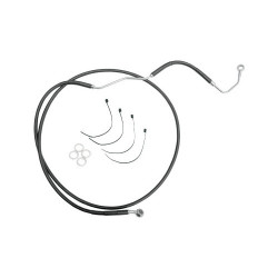 PartzBiz HD 1741-2561 - +10” 48 7/8” Extended Length Black Vinyl Upper Brake Line Kit Harley Dyna 00-05 PartzBiz HD 1741-2561 - +10” 48 7/8” Extended Length Black Vinyl Upper Brake Line Kit Harley Dyna 00-05
