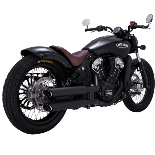 PartzBiz HD: 3487030-Vance & Hines Chrome Twin Slash Slip On Mufflers Exhaust Pipes Indian Scout 15+