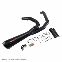 PartzBiz HD 1F42RB - Bassani Black Road Rage 2 เป็น 1 ระบบท่อไอเสียสั้น 17+ Harley Touring
