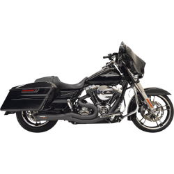 PartzBiz HD 1F61B - Bassani Mega Road Rage II 2-into-1 Exhaust Kit Black 4” Mid Harley Touring 99-06