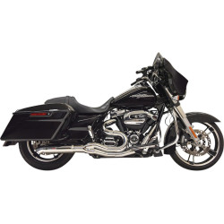 PartzBiz HD 1F67C - Bassani Hot Rod Road Rage II 2-into-1 Exhaust Kit Chrome Mid Harley Bagger 99-06