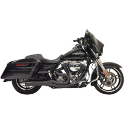 PartzBiz HD 1F68B - Black Bassani 2 เป็น 1 Road Rage II Hot Rod Turnout Exhaust System 07-16 Touring