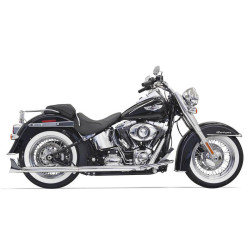 PartzBiz HD 1S46E-30 - Bassani Fishtail True Dual Exhaust Pipe Header Chrome 30” Harley Softail 07-17