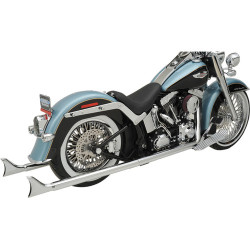 PartzBiz HD 1S66E-36 - Bassani Chrome 36‚” Baffle Fishtail True Dual Exhaust System Harley Softail 07-17