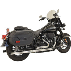 PartzBiz HD 1S96P - Bassani Chrome Dual Exhaust Mufflers System ท่อตรง Harley 18+ FLHC FLDE