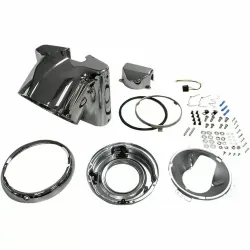 PartzBiz HD 2001-1481 - Drag Specialties 7‚” ฝาครอบไฟหน้าโครเมียม ชุด Nacelle Harley Softail FL 86-2017
