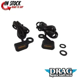 PartzBiz HD 2040-2138 - Black LED Handlebar Mirror Marker Lights Amber Lens 04-20 Sportster Harley PartzBiz HD 2040-2138 - Black LED Handlebar Mirror Marker Lights Amber Lens 04-20 Sportster Harley
