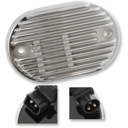 PartzBiz HD 2112-0805 - Drag Specialties ตัวปรับแรงดันไฟฟ้า Chrome Solid State 12V Harley 08-10 Softail