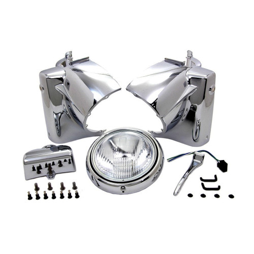 PartzBiz HD: 3445068-Chrome 7” Headlight Headlamp Cowl Nacelle Assembly 86-2013 Harley Road King FLHR