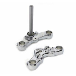 PartzBiz HD 24-1037 - Chrome 39MM Triple Trees Tree Set Kit 2010-2020 Harley Sportster สี่สิบแปด 48