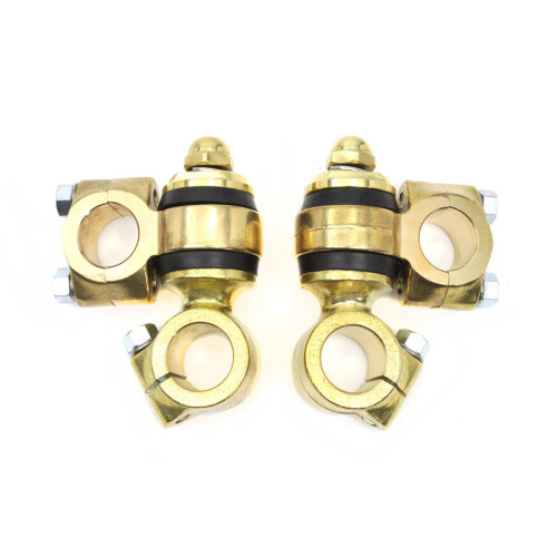 PartzBiz HD: 3486262-Flanders Forged Brass 2” Dog Bone Risers Clamps 1” Bars Harley Chopper Panhead