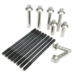 PartzBiz HD 3000 - Feuling 12 จุดกระบอกสตั๊ดหัว Bolt Kit Chrome Black Harley Twin Cam 99-17