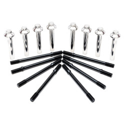 PartzBiz HD 3024 - Feuling 12Point กระบอกสตั๊ดหัว Bolt Kit Chrome Black Harley M-Eight 17-21 M8