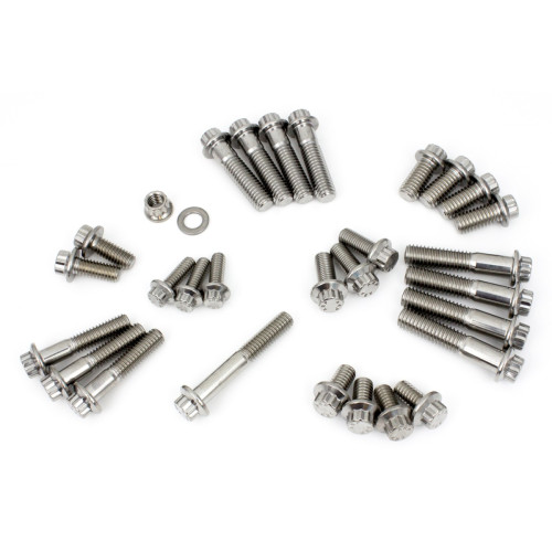 PartzBiz HD: 3487032-Feuling 12 จุดแชสซี Bolt Dress Up Fastener Kit SAE เหล็ก Harley Softail M8