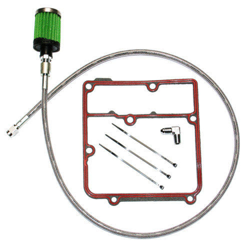 PartzBiz HD: 3486819-Feuling Oil Tank Breather Kit Stainless Harley Dyna Glide Twin Cam 99-05