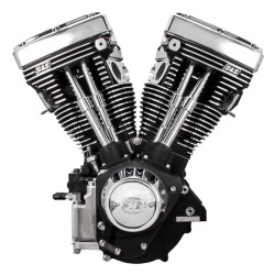 PartzBiz HD 310-0766 - ใหม่ Black & Chrome S&S 111‚” V111 Evolution Evo เครื่องยนต์บล็อกยาว Harley