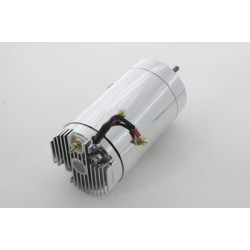 PartzBiz HD 32-0787 - เครื่องกำเนิดไฟฟ้า 2 แปรง Chrome 12 โวลต์ตัวควบคุมเอาต์พุตต่ำ Harley Flathead Sportster