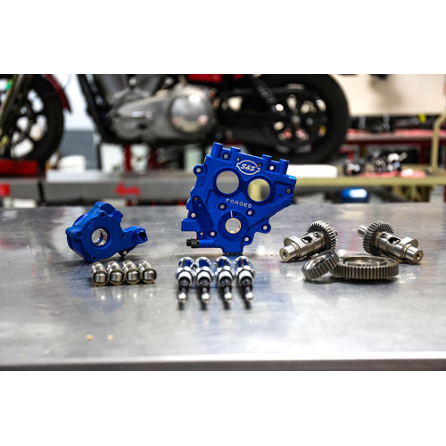 PartzBiz HD: 3460166-S&S 509C Chain Drive Camshaft Cam Chest Plate Oil Pushrod Kit Harley 99-06 .509