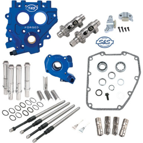 PartzBiz HD: 3460154-S&S 585CE Easy Chain Drive Camshaft Cam Chest Plate Pushrod Kit Harley 99-06 585