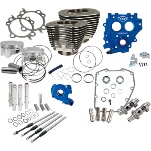PartzBiz HD: 3465385-S&S 88” to 100” Power Package Black Chain Drive 585CE Cam Harley Twin Cam 99-06