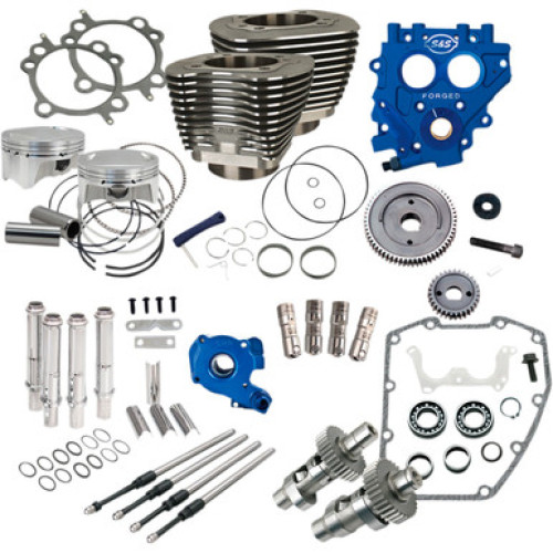 PartzBiz HD: 3465391-S&S 88” to 100” Power Package Black Gear Drive 585GE Cam Harley Twin Cam 99-06