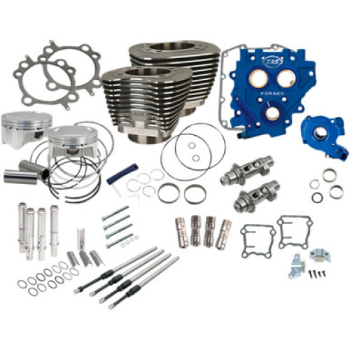 PartzBiz HD: 3465432-S&S 110” Power Package Black Chain Drive 585CE Cam Engine Harley Twin Cam 07-17