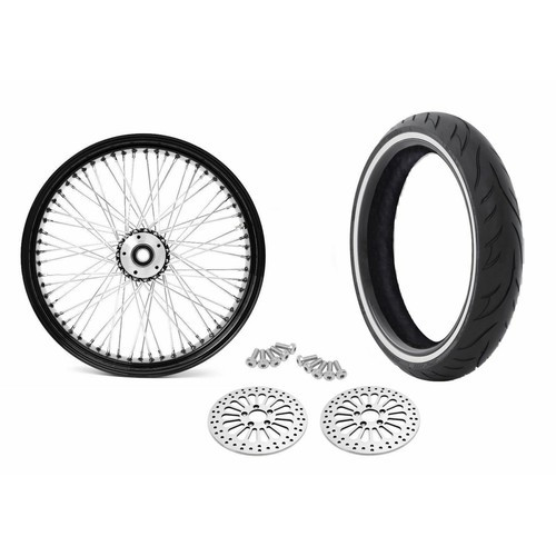 PartzBiz HD: 3467991-21 x 3.5 60 Spoke Front Wheel Black Rim Tire Package 08-18 Harley Touring DD WW PartzBiz HD: 3467991-21 x 3.5 60 Spoke Front Wheel Black Rim Tire Package 08-18 Harley Touring DD WW