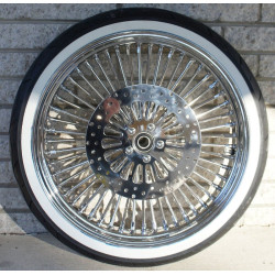 PartzBiz HD 37-526 - Chrome 48 King Fat Spoke 21X2.15 ดุมล้อหน้า Harley Softail Wide Glide