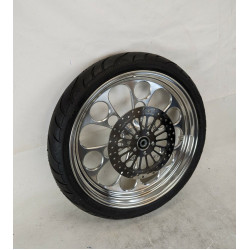 PartzBiz HD 37-602-BWPACKAGE/OB - Polished Kool Kat 21 3.5 Billet Front Wheel Package Avon Harley Touring Softail