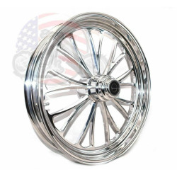 PartzBiz HD 37-622 - Polished Manhattan 21 3.5 Billet Front Wheel Rim Harley Touring & Softail 3/4 1”