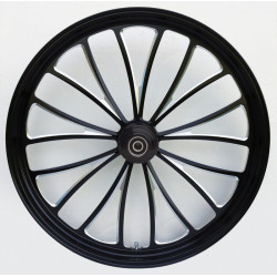 PartzBiz HD 37-662 - Black Manhattan 23 x 3.5 Billet ขอบล้อหน้า Harley Touring Softail Chopper