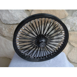 PartzBiz HD 37-722 - 48 King Fat Spoke Black Out 21‚ X 2.15‚” ขอบล้อหน้า Harley Softail Dyna