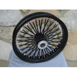 PartzBiz HD 37-724 - 21x3.5 48 Fat King Spoke ล้อหน้าขอบสีดำ Dual Disc Harley Touring 00-07