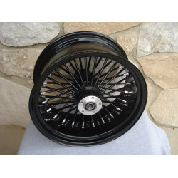 PartzBiz HD 37-731 - 18‚” X 10.5 48 Fat King Daddy Mammoth Black Out Spoke ล้อหลัง Harley ขอบดำ