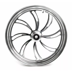 PartzBiz HD 37-809 - Polished Vortex 21” 2.15” Billet Front Wheel Rim Harley Touring Chopper Softail