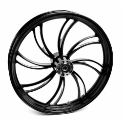 PartzBiz HD 37-823 - Black Vortex 21‚” 3.5″” ขอบล้อหน้า Billet Harley Touring Custom Dual Disc
