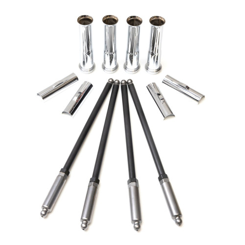 PartzBiz HD: 3460664-Feuling Quick Install Pushrods Chrome Tubes Kit 99-17 Twin Cam Harley