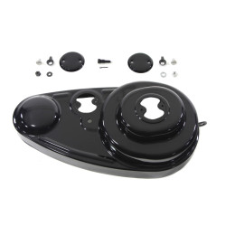 PartzBiz HD 42-1114 - ชุดฝาครอบตรวจสอบหลักด้านนอกสีดำ Harley 45‚” วาล์วข้างหัวแบน GW 41-63