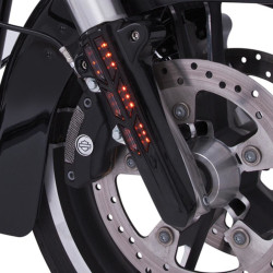 PartzBiz HD 43001 - Ciro Chrome Forkini Front Fork Lower Leg Covers Slider Amber LED Harley Touring PartzBiz HD 43001 - Ciro Chrome Forkini Front Fork Lower Leg Covers Slider Amber LED Harley Touring