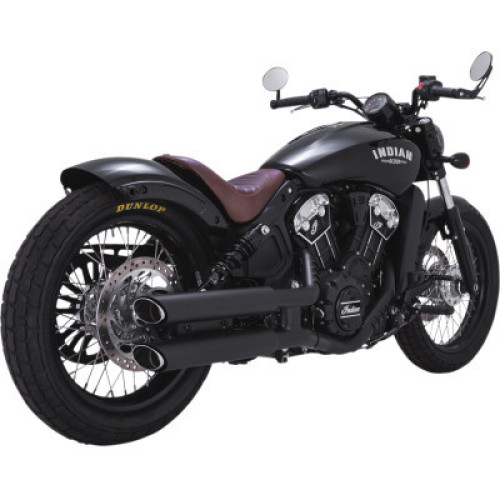 PartzBiz HD: 3485100-Vance & Hines Black Twin Slash Slip On Mufflers Exhaust Pipes Indian Scout 15+