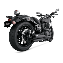 PartzBiz HD 48531 - New Vance & Hines Black Twin Slash Staggered Exhaust Pipes 2013-2017 Yamaha Bolt PartzBiz HD 48531 - New Vance & Hines Black Twin Slash Staggered Exhaust Pipes 2013-2017 Yamaha Bolt