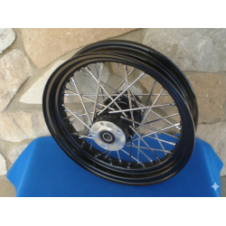PartzBiz HD 51672 - Rear 16 x 3 40 Spoke Black Rim Hub Wheel Harley Dyna Softail Sportster 2000-2004