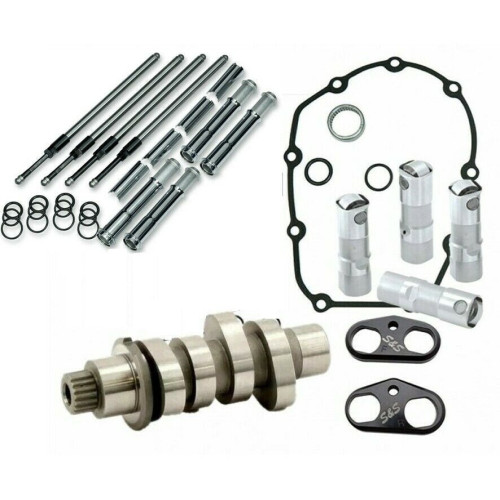 PartzBiz HD: 3462390-Zippers Red Shift 548 Cam M8 Kit Package Chrome Pushrods Harley Touring Softail