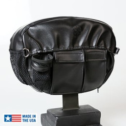 PartzBiz HD 530914 - พนักพิงผู้โดยสารทรงวินเทจ Bone Mountain สีดำ Harley Metric Organizer