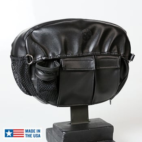 PartzBiz HD: 3469261-Bone Mountain Vintage Passenger Rider Backrest Black Harley Metric Organizer