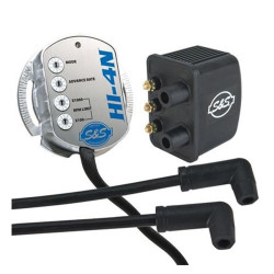 PartzBiz HD 550-0502 - Crane S&S HI-4N ชุดจุดระเบิดคอยล์ไฟเดี่ยวมัลติฟังก์ชั่น HD Shovelhead & Evo