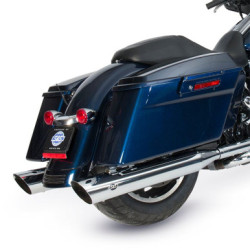 PartzBiz HD 550-0691 - 4‚” Chrome Slash Cut S&S ท่อไอเสียแบบสวมท่อไอเสีย Harley 1995-2016 Touring